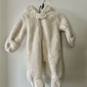 Carter's Soft Cream Fleece Bear Footie